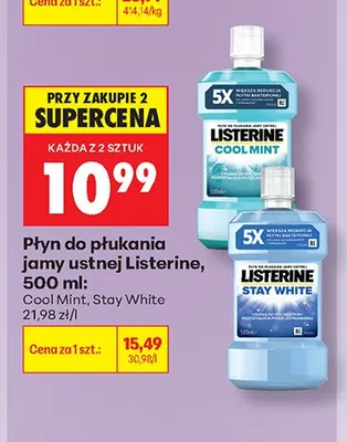 Płyn do płukania jamy ustnej Listerine Cool Mint promocja w Biedronka