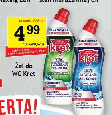 Żel do WC Classic Fresh Kret promocja w Gram Market
