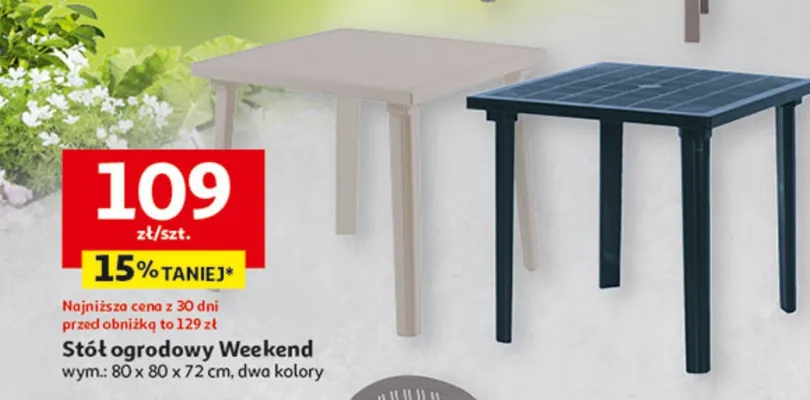 Stół ogrodowy Weekend promocja w Auchan