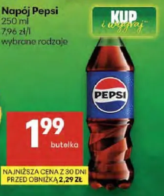 Napój Pepsi 250ml 7,96zł/l wybrane rodzaje promocja w Delikatesy Centrum