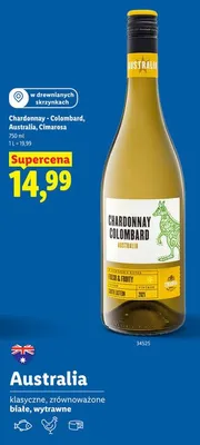 Wino białe Chardonnay Colombard Australia Cimarosa promocja w Lidl