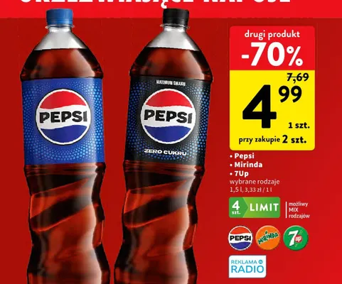 Napój gazowany Pepsi / Mirinda / 7Up promocja w Intermarche