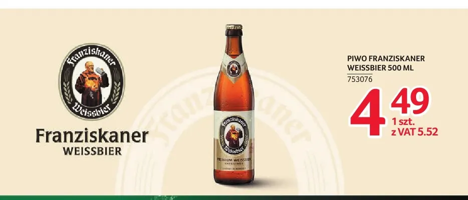 Piwo Franziskaner Weissbier promocja w Selgros