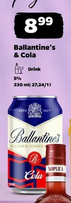 Drink Ballantine's & Cola promocja w Netto