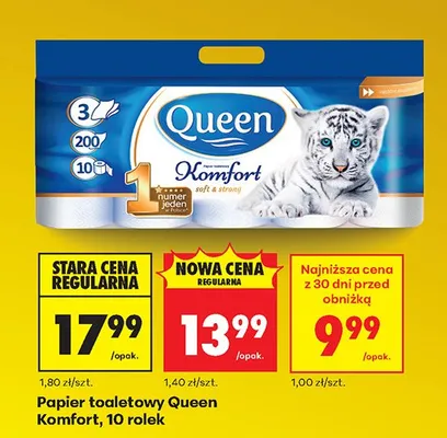 Papier toaletowy Komfort, 10 rolek promocja w Biedronka