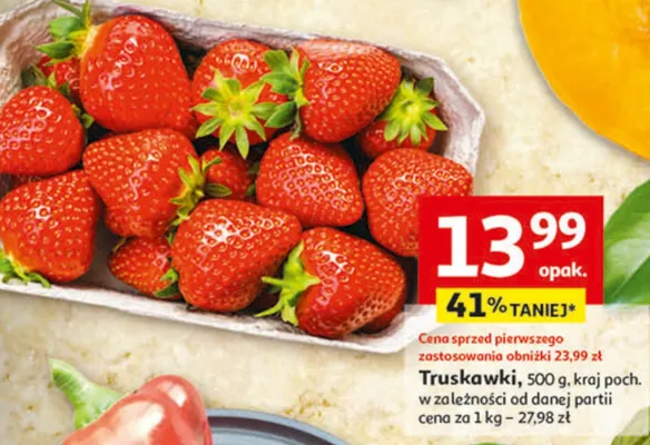 Truskawki 500 g, kraj poch. w zależności od danej partii promocja w Auchan