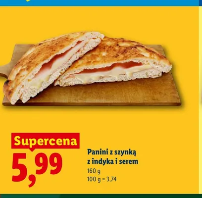 Panini z szynką z indyka i serem promocja w Lidl