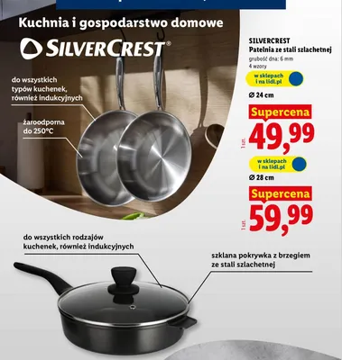 Patelnia do serwowania z odlewu aluminium, z pokrywką, Ø 28cm promocja w Lidl