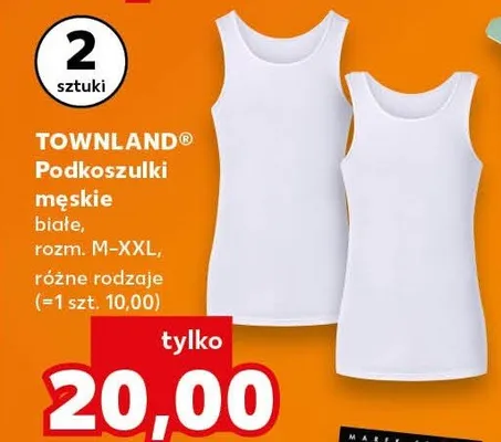 Podkoszulki męskie białe rozm. M-XXL Townland promocja w Kaufland