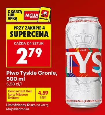 Piwo Tyskie Gronie promocja w Biedronka
