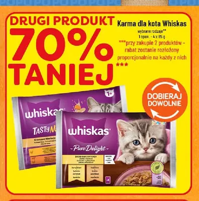 Karma dla kota Pure Delight drobiowe przysmaki w galaretce Junior Whiskas 4-pak promocja w POLOmarket