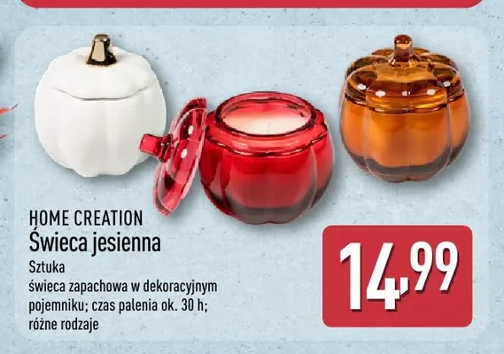 Świeca jesienna Home Creation promocja w Aldi