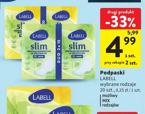Podpaski Labell promocja w Intermarche