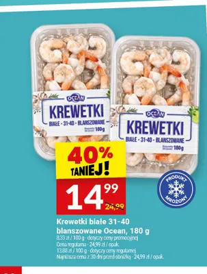 Krewetki białe 31-40 blanszowane Ocean promocja w Twój Market