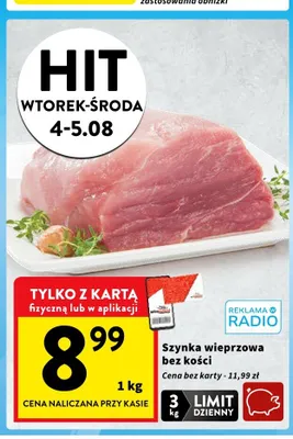 Szynka wieprzowa bez kości promocja w Intermarche