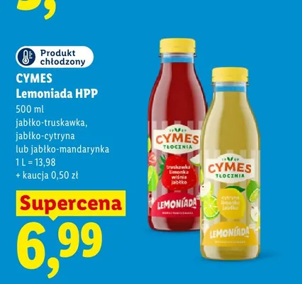 Lemoniada HPP Cymes jabłko-truskawka promocja w Lidl