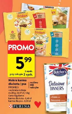 Mokra karma dla psa Friskies 4-pak promocja w Intermarche