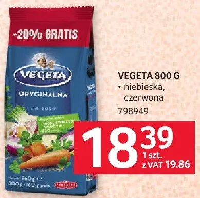 Sos Vegeta niebieska, czerwona 800 g promocja w Selgros