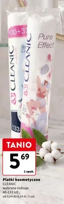 Płatki kosmetyczne CLEANIC promocja w Intermarche