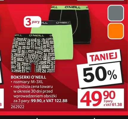 Bokserki O'NEILL 3-pak promocja w Selgros