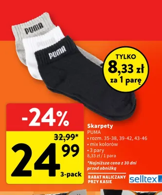Skarpety Puma 3-pack promocja w Intermarche