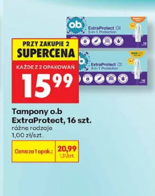 Tampony o.b. ExtraProtect promocja w Biedronka