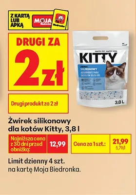 Żwirek silikonowy dla kotów promocja w Biedronka