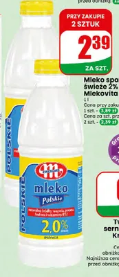 Mleko świeże 2% Polskie Mlekovita promocja w Dino