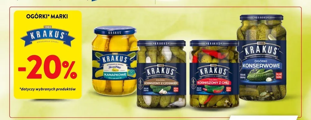 Korniszony z chili Krakus promocja w Intermarche