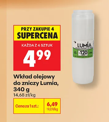 Wkład olejowy do zniczy Lumia promocja w Biedronka