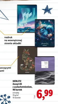 Zeszyt A5 Herlitz z uszlachetnieniem 96 kartek promocja w Lidl
