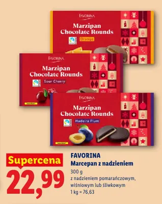 Marcepan z nadzieniem pomarańczowym Favorina promocja w Lidl