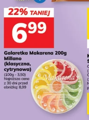 Galaretka Makarena cytrynowa Millano promocja w Hitpol