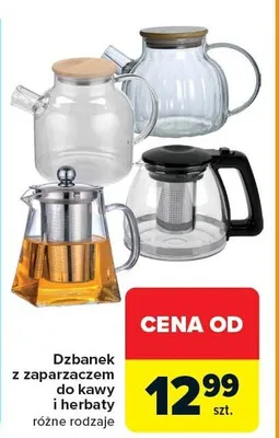 Dzbanek z zaparzaczem do kawy i herbaty promocja w Carrefour