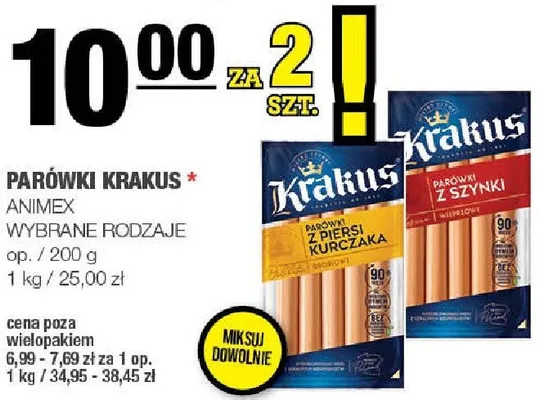 Parówki wybrane rodzaje promocja w SPAR