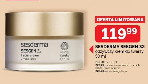Odżywczy krem do twarzy SESDERMA SESGEN 32 promocja w Super-Pharm