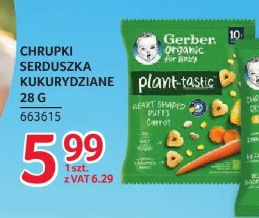 Chrupki kukurydziane Gerber Organic plant-tastic promocja w Selgros