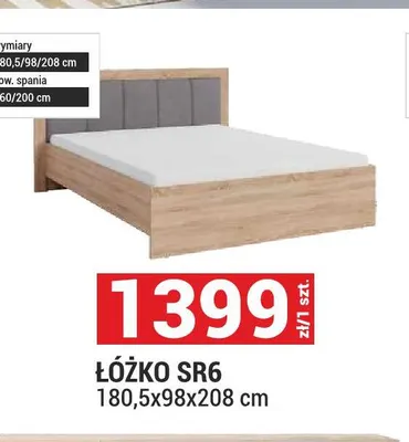 Łóżko SR6 180,5x98x208 cm promocja w Merkury Market