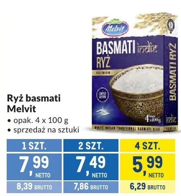 Ryż basmati Melvit promocja w Makro