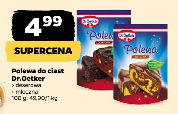 Polewa do ciast deserowa, mleczna promocja w Netto