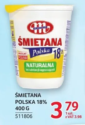 Śmietana Polska 18% Mlekovita promocja w Selgros