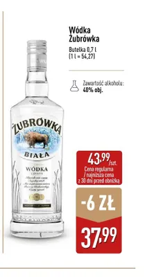 Wódka Żubrówka Biała promocja w Aldi