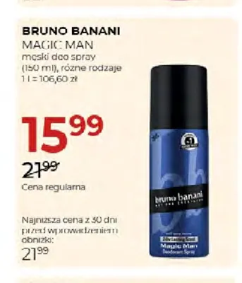 Męski deo spray Magic Man Bruno Banani promocja w Drogerie Jawa