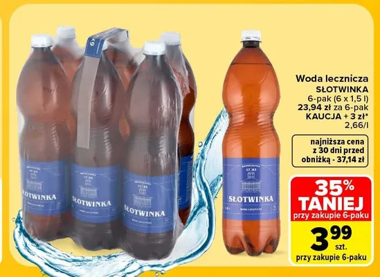 Woda niegazowana lecznicza Słotwinka 6-pak promocja w Carrefour