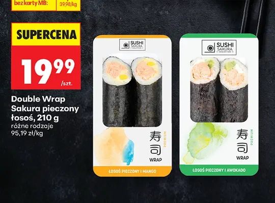 Double Wrap Sakura pieczony łosoś i awokado promocja w Biedronka