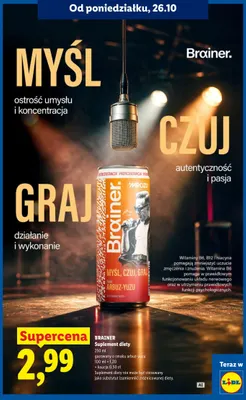 Suplement diety gazowany o smaku arbuz-yuzu Brainer promocja w Lidl