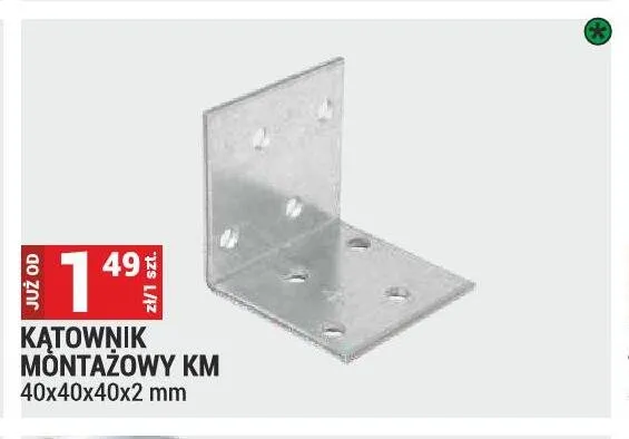 Kątownik montażowy KM 40x40x40x2mm promocja w Merkury Market