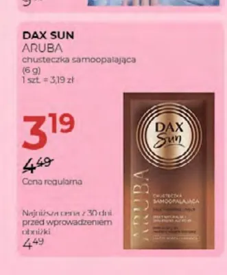 Chusteczka samoopalająca Aruba Dax Sun promocja w Drogerie Jawa