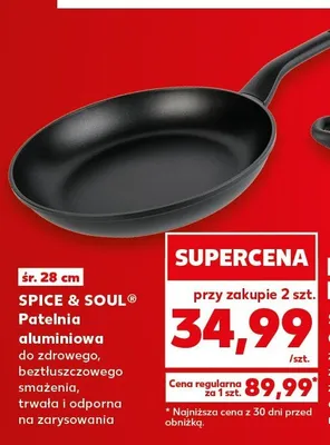 Patelnia aluminiowa SPICE & SOUL śr. 28cm do zdrowego beztłuszczowego smażenia trwała i odporna na zarysowania promocja w Kaufland