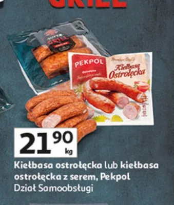 Kiełbasa ostrokołbaska lub kiełbasa ostrokołbaska 100 g dział samoobsługi promocja w Auchan